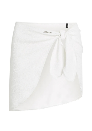 Karl Lagerfeld textured pearl-embellished pareo - White