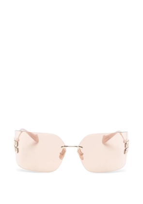 Miu Miu Pre-Owned logo rimeless sunglasses - Gold