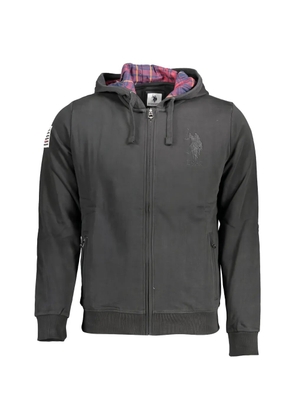U.S. POLO ASSN. logo-embroidered zip-up hoodie - Grey