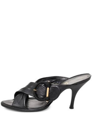 Ferragamo Pre-Owned 100mm leather buckled sandals - Black