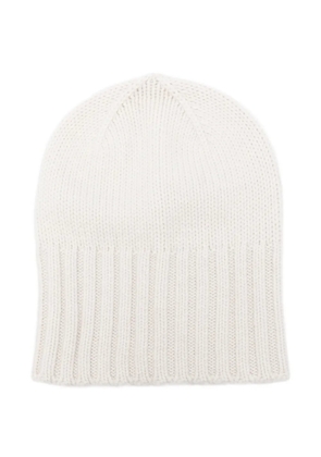 La Julie Cashmere ribbed-knit beanie hat - Neutrals