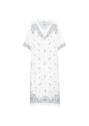 Ferragamo paisley-print V-neck midi dress - White