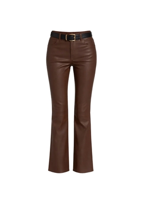 Sprwmn belted-waist flared trousers - Brown