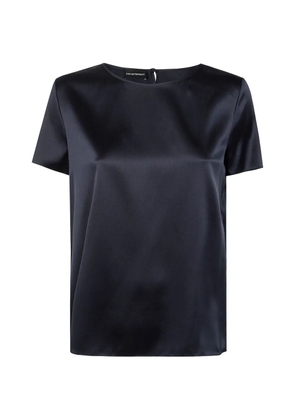 Emporio Armani short-sleeved silk blouse - Blue