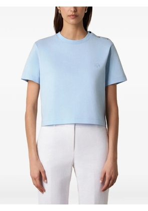 Brooks Brothers button-detail embroidered T-shirt - Blue