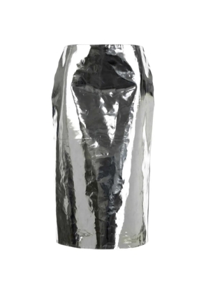 Jil Sander metallic leather skirt - Silver