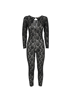 Vintage floral-print long-sleeve jumpsuit - Black