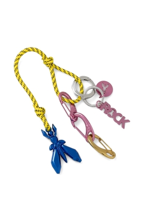Patrizia Pepe Fly-charm check-pattern keyring - Blue