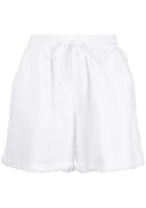 P.A.R.O.S.H. fringed-edge linen shorts - White