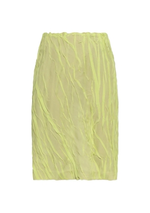 Versace crinkled-effect silk midi skirt - Green