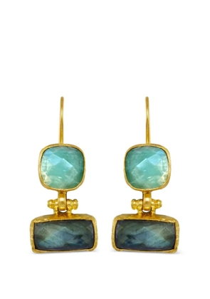 Ottoman Hands Nerissa labradorite and chalcedony drop earrings - Gold