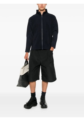 Homme Plissé Issey Miyake pleated zip-up shirt - Blue