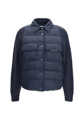 Brunello Cucinelli Monili-chain padded jacket - Blue