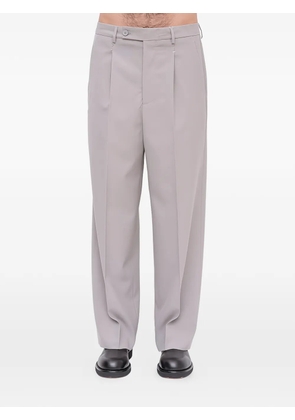 MM6 Maison Margiela Stapled pleated wool trousers - Grey