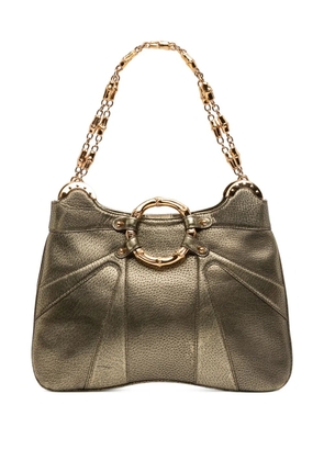 Gucci Pre-Owned 2000-2015 Metallic Calfskin Bamboo Ring Chain shoulder bag - Gold