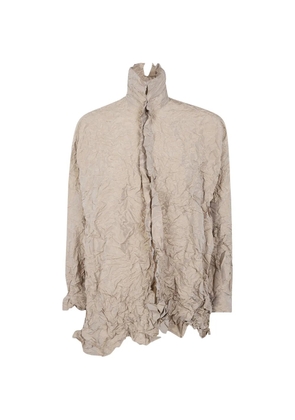 Daniela Gregis crinkled-finish ruffled shirt - Neutrals
