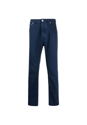 Brunello Cucinelli logo-patch trousers - Blue