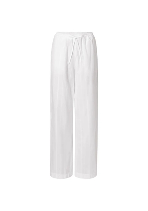 LouLou de Saison Macao striped drawstring straight trousers - White