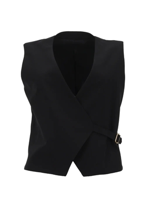 PT Torino Angela buckle-fastening wrap waistcoat - Black