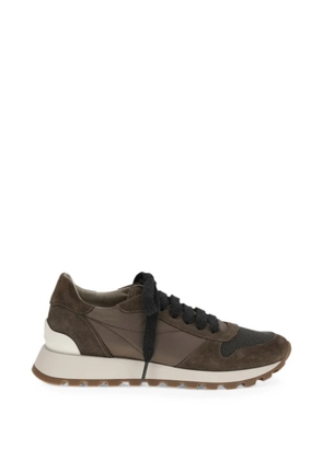 Brunello Cucinelli Monile suede-panelled sneakers - Brown