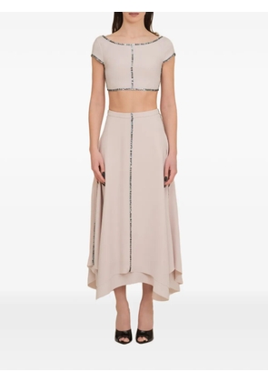 Contessa Mills Coraline button-embellished cropped top - Pink