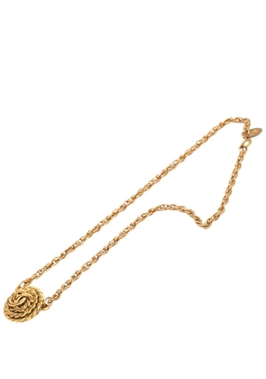 CHANEL Pre-Owned 1970-1980 Gold Plated CC Rope Chain Pendant Necklace costume necklace