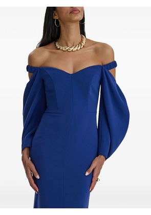 MOOS STUDIO Muse off-shoulder balloon-sleeve gown - Blue
