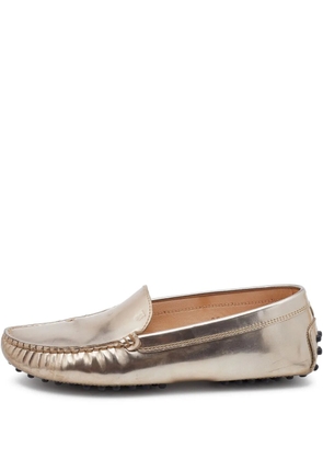Tod's Vintage pre-owned metallic-leather loafers - Gold