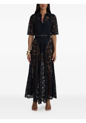 MOOS STUDIO Reverie belted lace maxi dress - Black