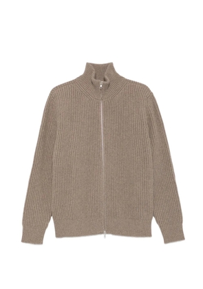 MM6 Maison Margiela ribbed-knit zip-up sweater - Grey