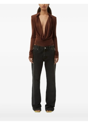GAUGE81 draped V-neck bodysuit - Brown