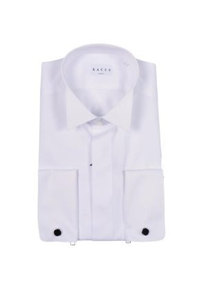 Xacus cufflink-detail button-down cotton shirt - White