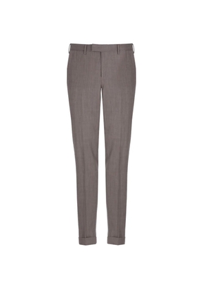 PT Torino pressed-crease turn-up trousers - Brown