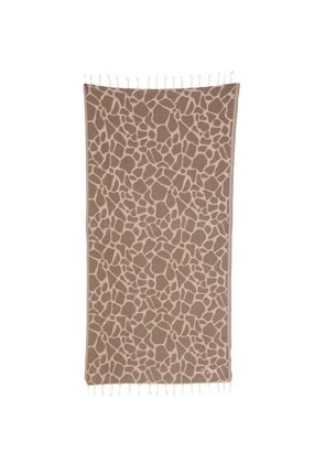 MC2 Saint Barth Foutas giraffe-print fringed beach towel - Brown