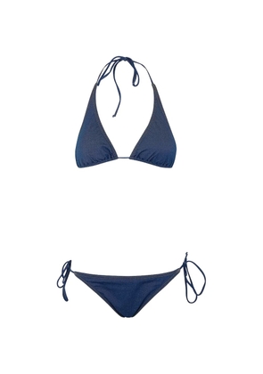MC2 Saint Barth denim-effect triangle bikini - Blue