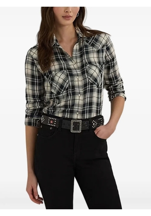 Lauren Ralph Lauren check-patterned button-up shirt - Black