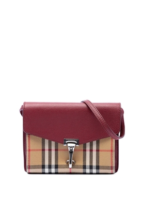 Burberry Pre-Owned 2000-2017 Small Leather and House Check Canvas Derby Macken crossbody bag - Red