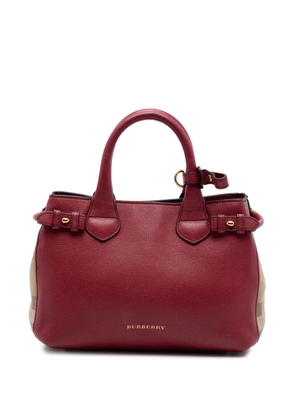 Burberry Pre-Owned 2000-2017 Small Grainy Calfskin and House Check Banner satchel - Red