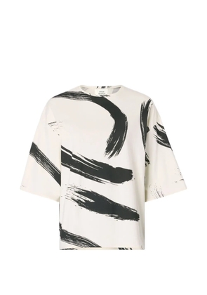 LouLou de Saison Halber abstract-print oversized T-shirt - Neutrals