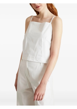 Sportmax cropped poplin top - White