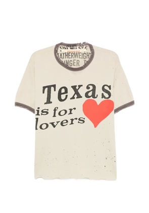 SECND SLF graphic-print distressed T-shirt - Neutrals