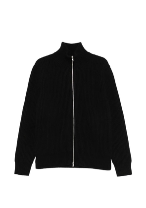 MM6 Maison Margiela ribbed-knit zip-up sweater - Black