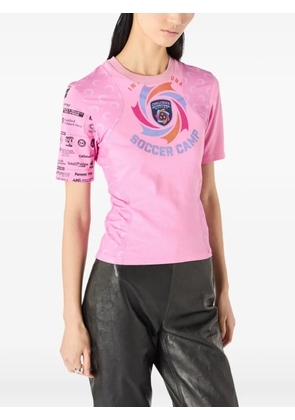 Marine Serre graphic-print panelled T-shirt - Pink