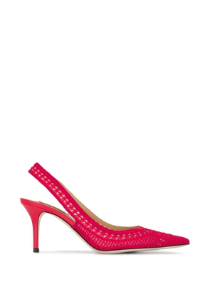 Arteana crochet-knit slingback heeled pumps - Red