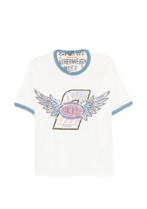 SECND SLF graphic-print ringer T-shirt - White