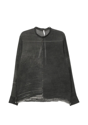Label Under Construction distressed-effect band-collar shirt - Grey