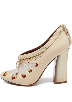 Tory Burch pre-owned 110mm panelled pumps - Neutrals
