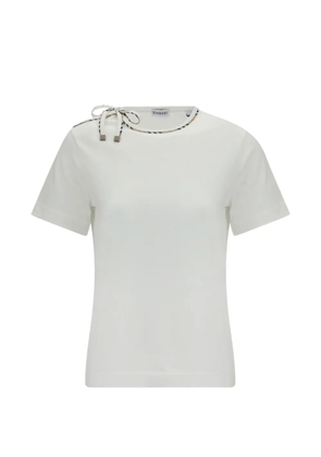 Burberry tie-sleeve cotton T-shirt - Neutrals