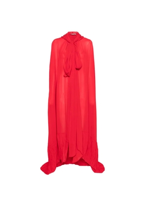 Blumarine hooded pussy-bow cape - Red