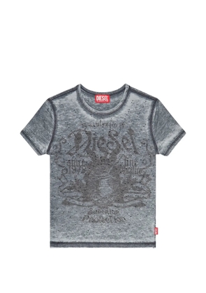 Diesel strass-embellished burnout T-shirt - Grey